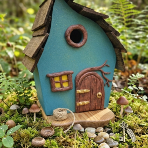 Fairy House Birdhouse | Handcrafted Birch Plywood & Red Cedar Bird Nesting Box | Whimsical Outdoor Garden Decor | Handmade Canada Gift